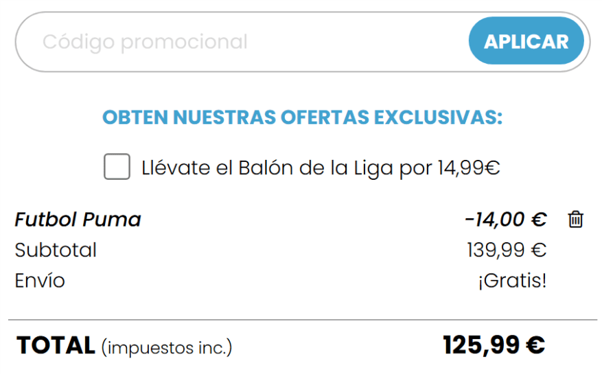 donde introducir el codigo descuento