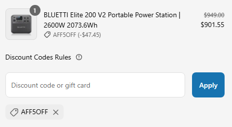 how to apply bluetti promo code