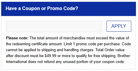 how to apply brother coupon code