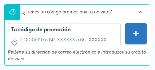 donde introducir codigo descuento campings.com