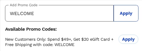 how to apply chewy promo code