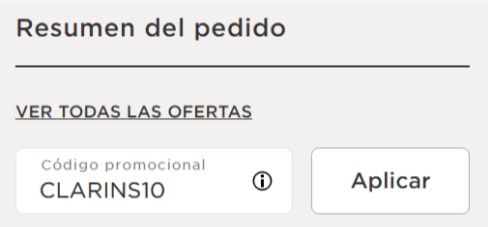 donde introducir el codigo clarins