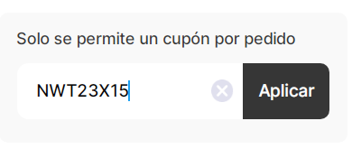 como introducir un cupon Aosom