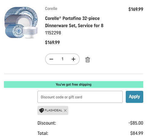 how to apply corelle promo code