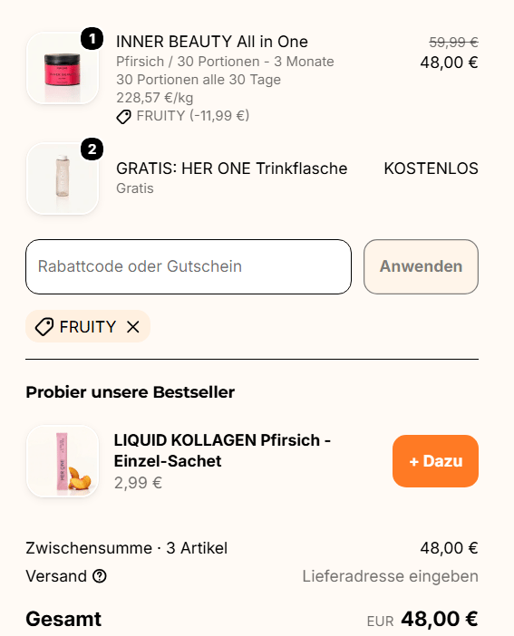 HER ONE Gutschein einlösen