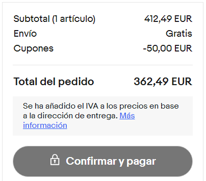 donde introducir cupón Ebay