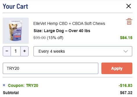 how to apply ellevet promo code