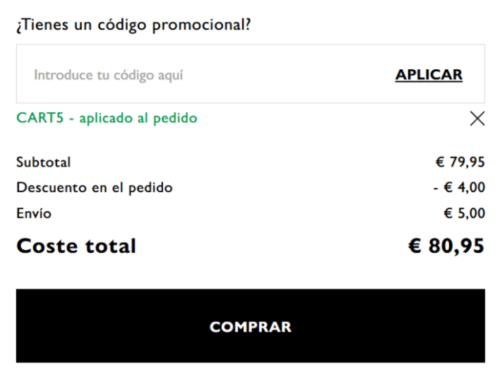 donde introducir el codigo benetton