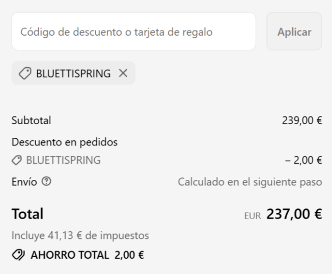 donde introducir el codigo bluetti