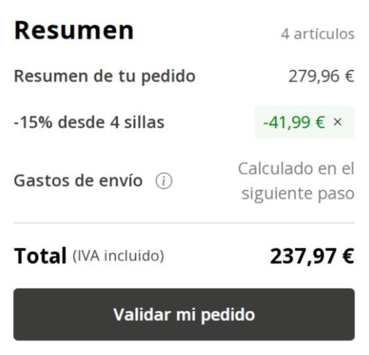 codigo descuento aplicado