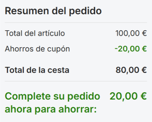 codigo descuento aplicado