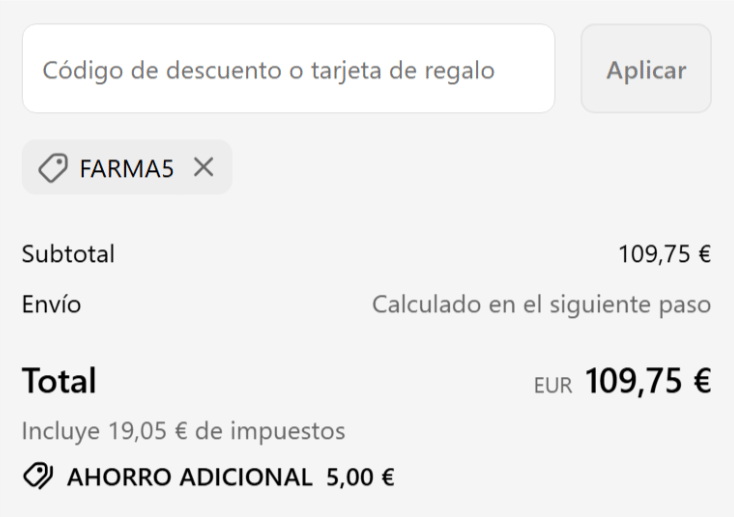codigo descuento de farmaciasdirect aplicado