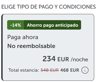 Descuento barceló para pagos anticipados