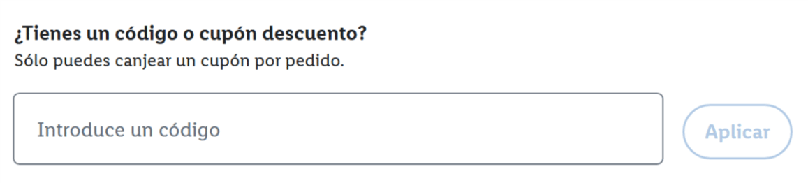 donde introducir el codigo descuento lidl