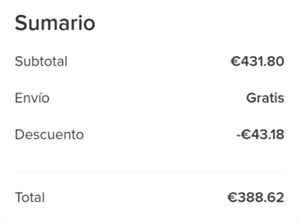 codigo descuento aplicado