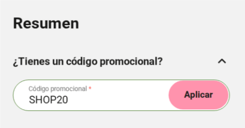 donde introducir el codigo sarenza