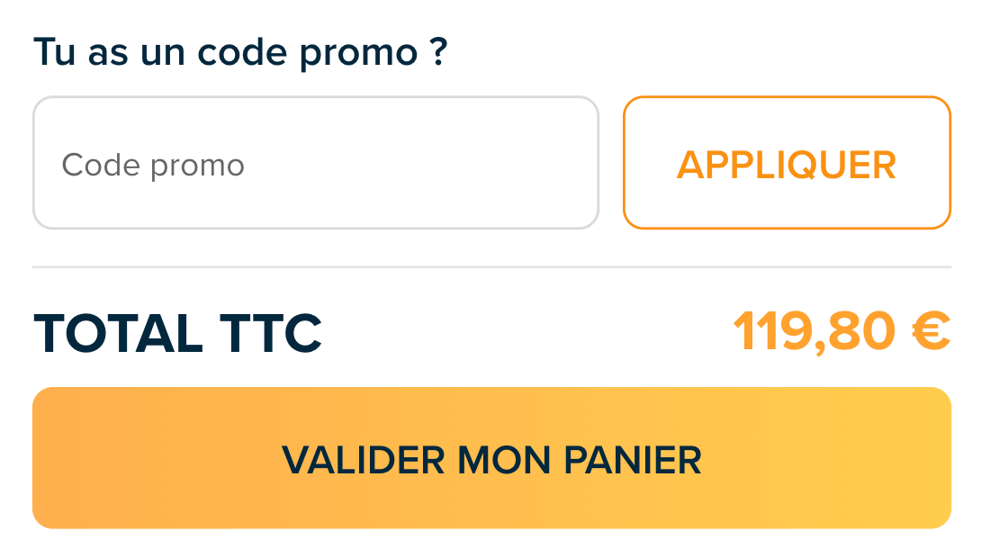 champ permettant d'appliquer le code promo Fitadium