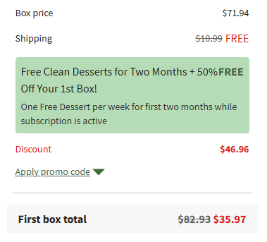 how to apply green chef discount code