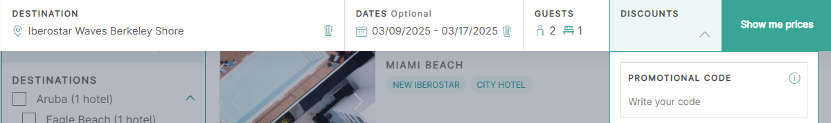 how to apply iberostar promo code