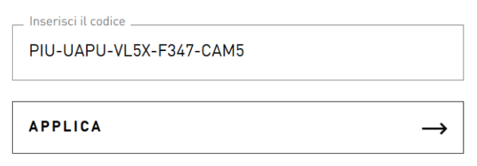 dove inserire il codice adidas