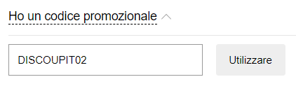 dove inserire codice promozionale autoparti