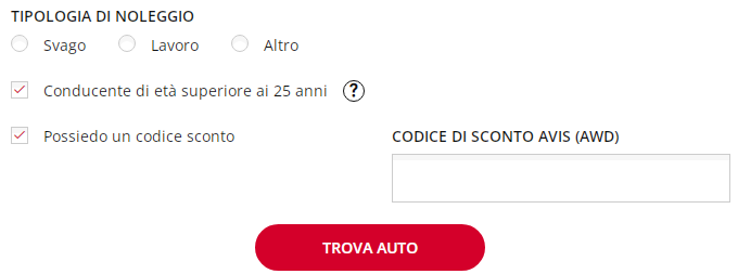 dove inserire codice sconto avis