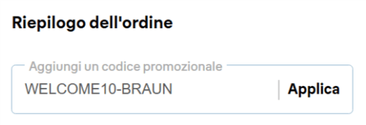 dove inserire il codice braun