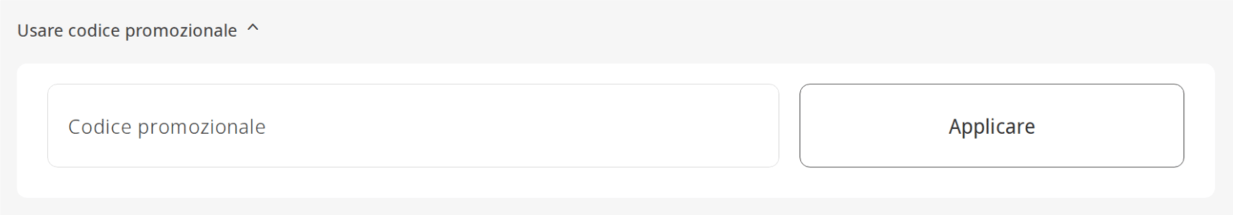 campo per il codice sconto