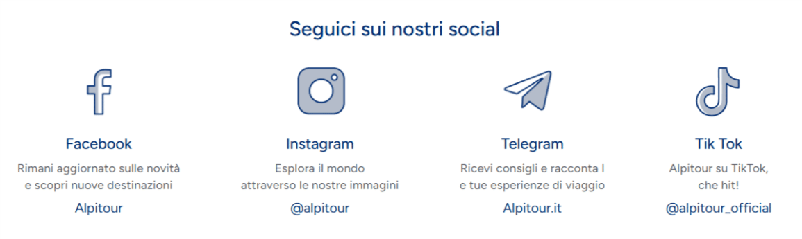 canali social ufficiali di alpitour