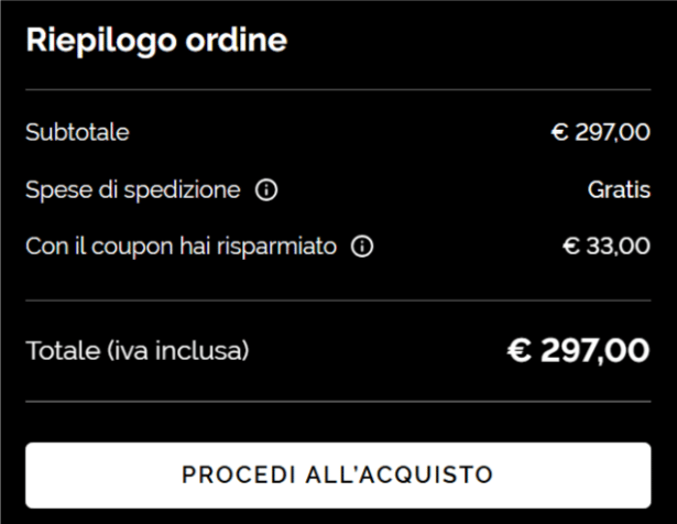 codice sconto applicato