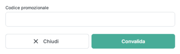 box per inserire il codice sconto