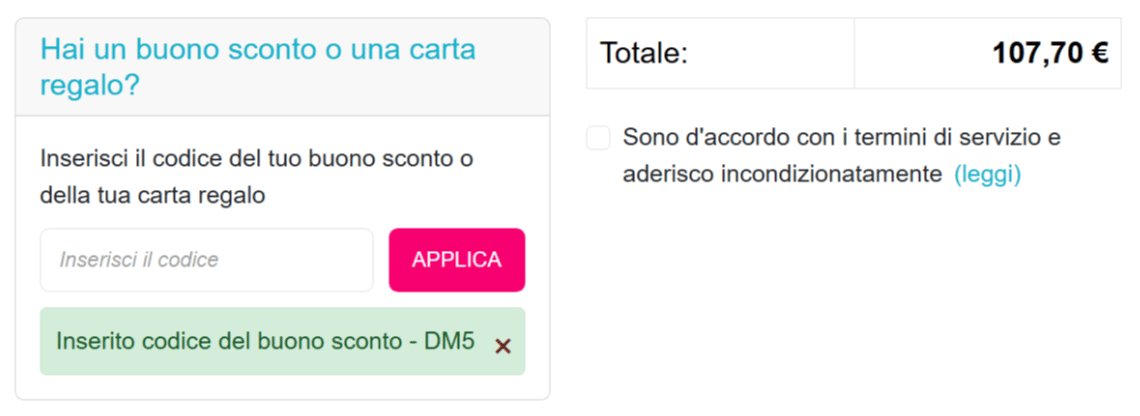 codice sconto il tuo ticket applicato