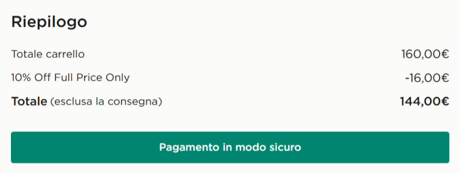 codice sconto applicato