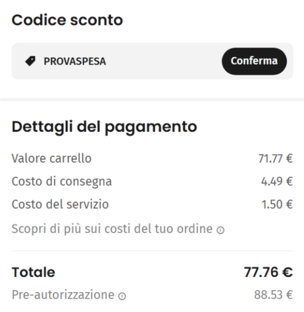 dove inserire il codice sconto everli