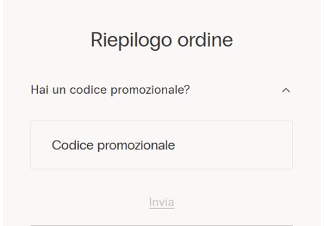 campo per applicare il codice sconto intimissimi