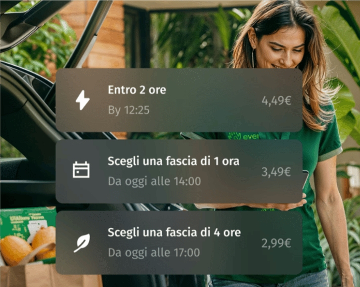 metodi di consegna disponibili su everli