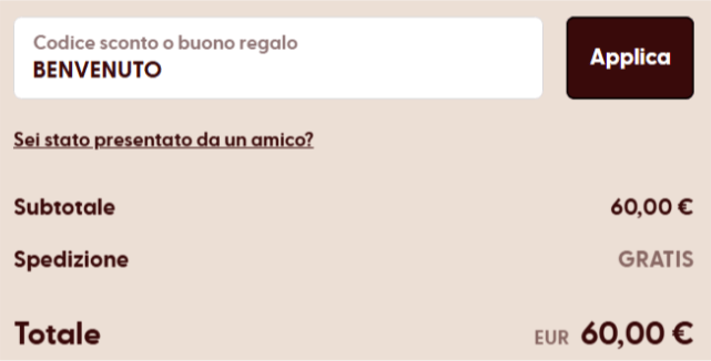 dove inserire il codice sconto dalfilo