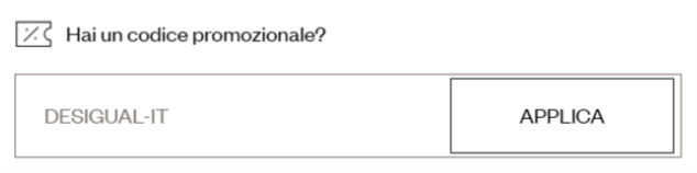 dove inserire il codice desigual