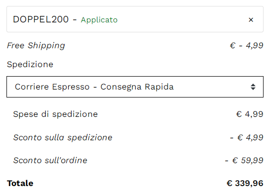 dove inserire codice promozionale doppelganger