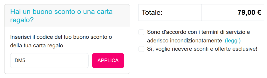 dove applicare il codice il tuo ticket