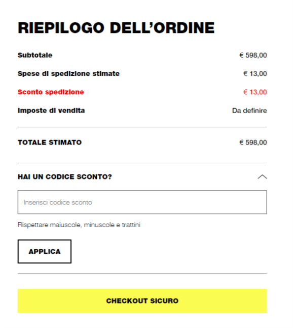 come inserire un codice Dsquared2