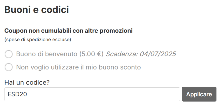 dove inserire il codice esdemarca