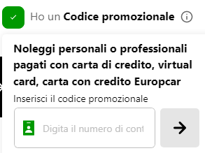 dove inserire coupon europcar