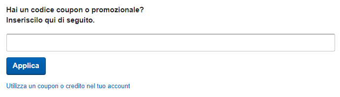 Dove inserire codice sconto Expedia