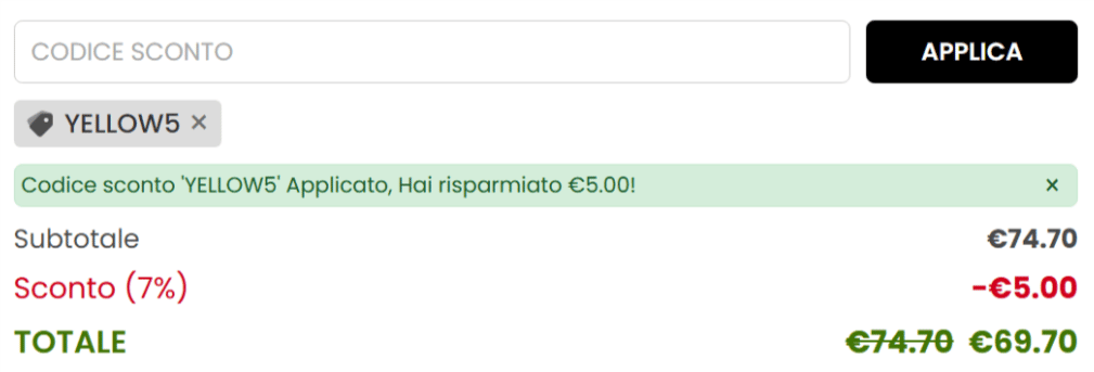 dove inserire il codice getmeyellow