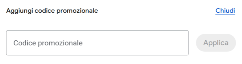 dove inserire il codice sconto google store