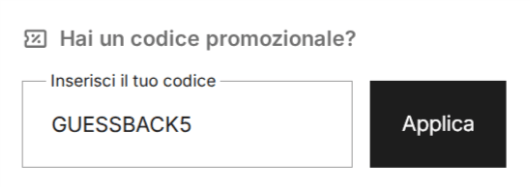 dove inserire il codice sconto guess