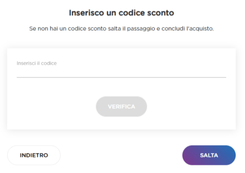 dove inserire il codice sconto ho mobile