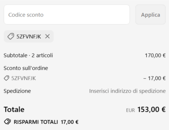 dove inserire il codice sconto kappa