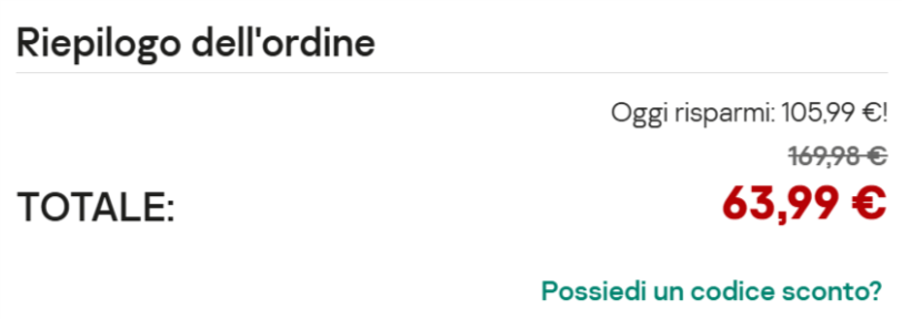 dove inserire il codice sconto